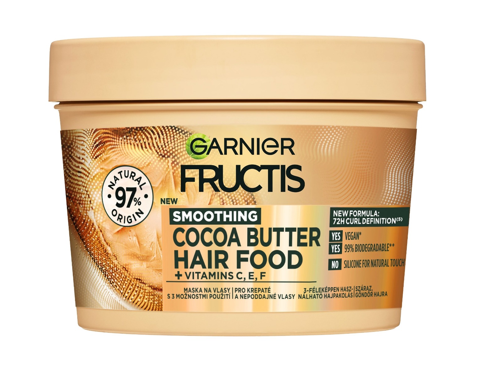 Garnier Fructis Hair Food Cocoa Butter uhlazující maska pro nepoddajné vlasy 400 ml Garnier