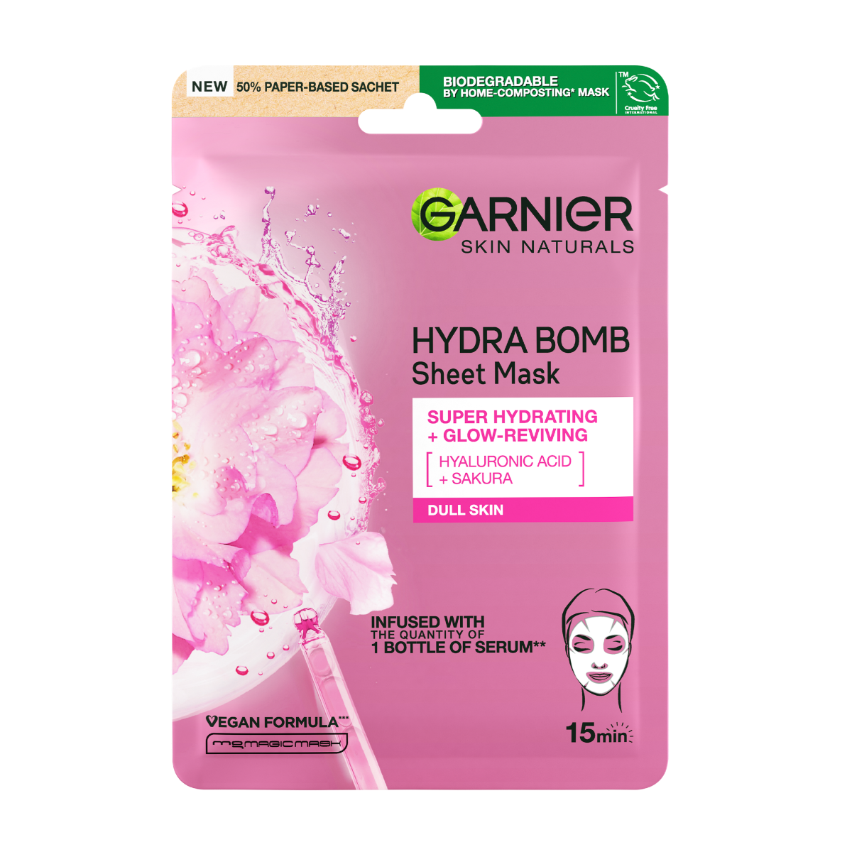 Garnier Skin Naturals Oživující textilní maska s výtažkem ze sakury 28 g Garnier