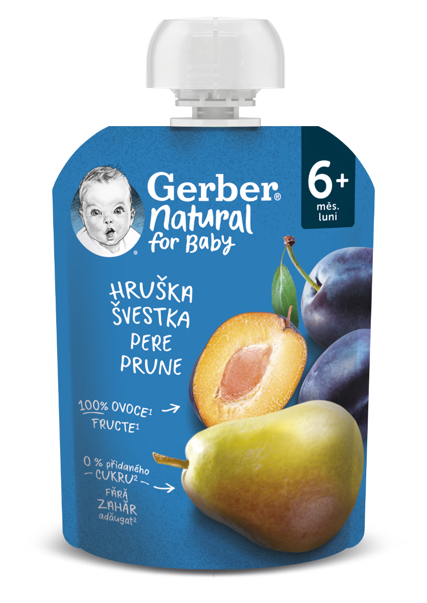 Gerber Natural Kapsička Hruška/švestka 90 g Gerber