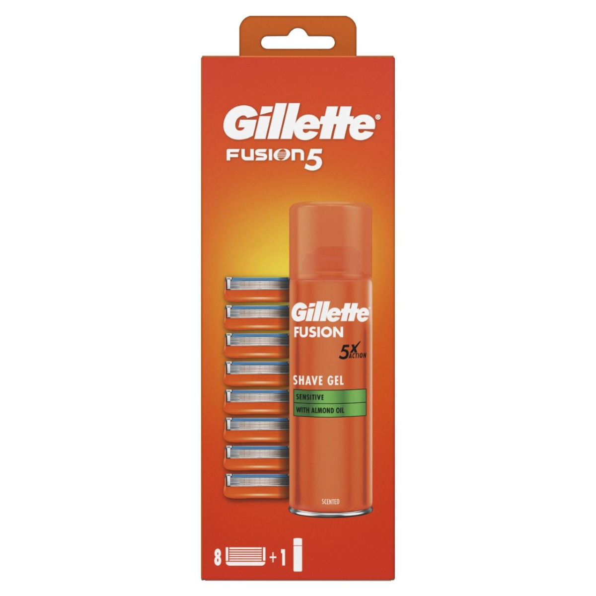 Gillette Fusion5 Náhradní hlavice 8 ks + Fusion gel 200 ml Gillette