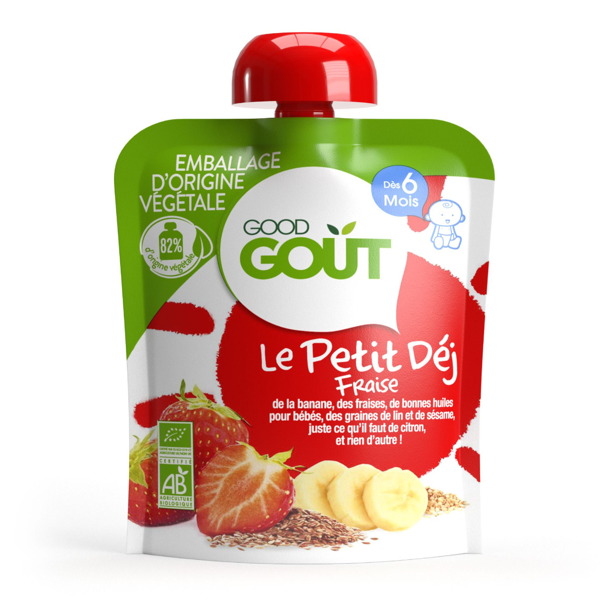 Good Gout BIO Jahodová snídaně 6m+ kapsička 70 g Good Gout