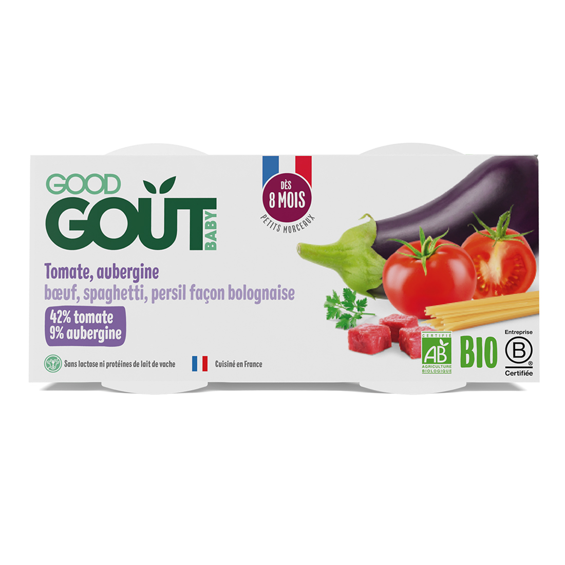Good Gout BIO Špagety s lilkem a hovězím masem 2x190 g Good Gout