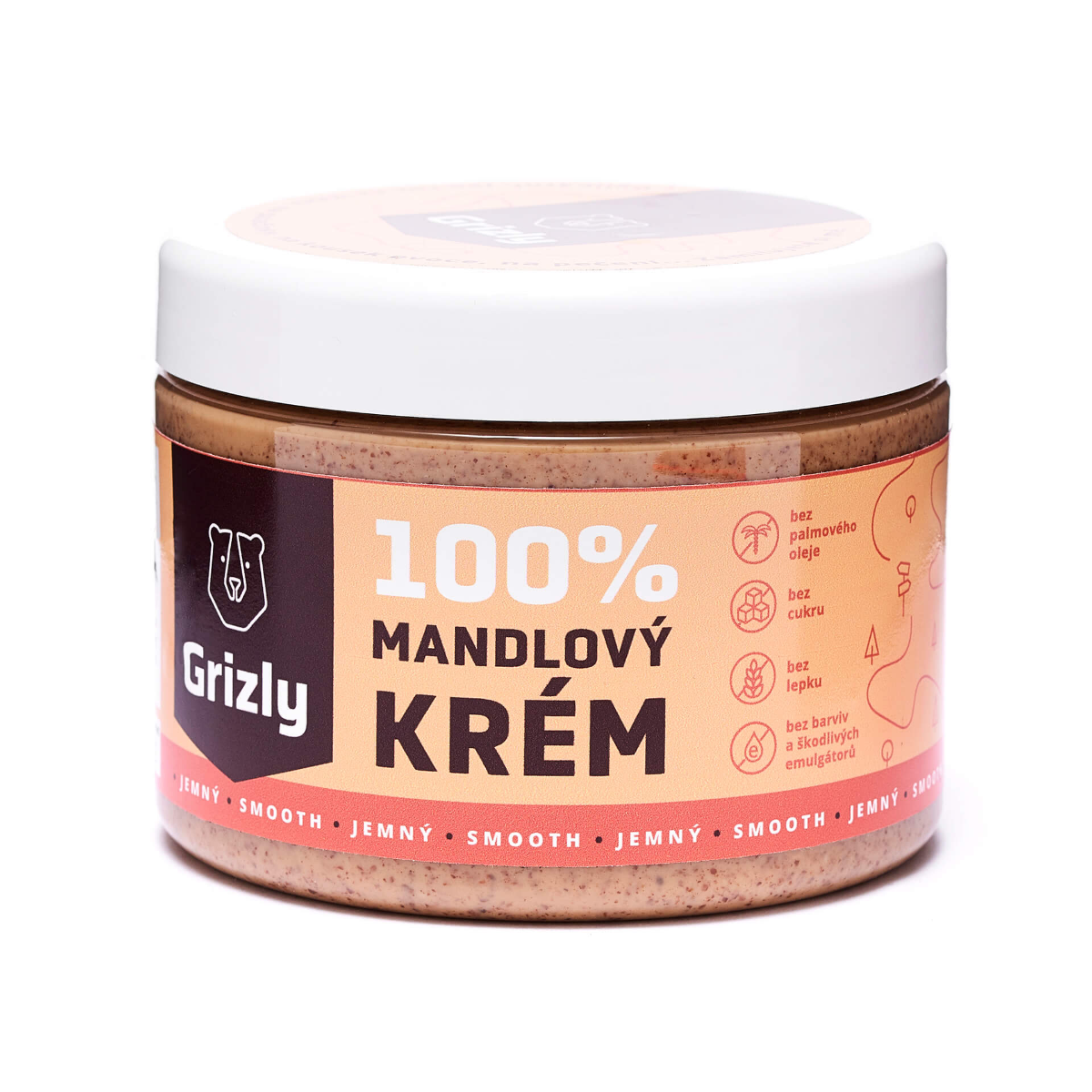 Grizly Mandlový krém jemný 500 g Grizly