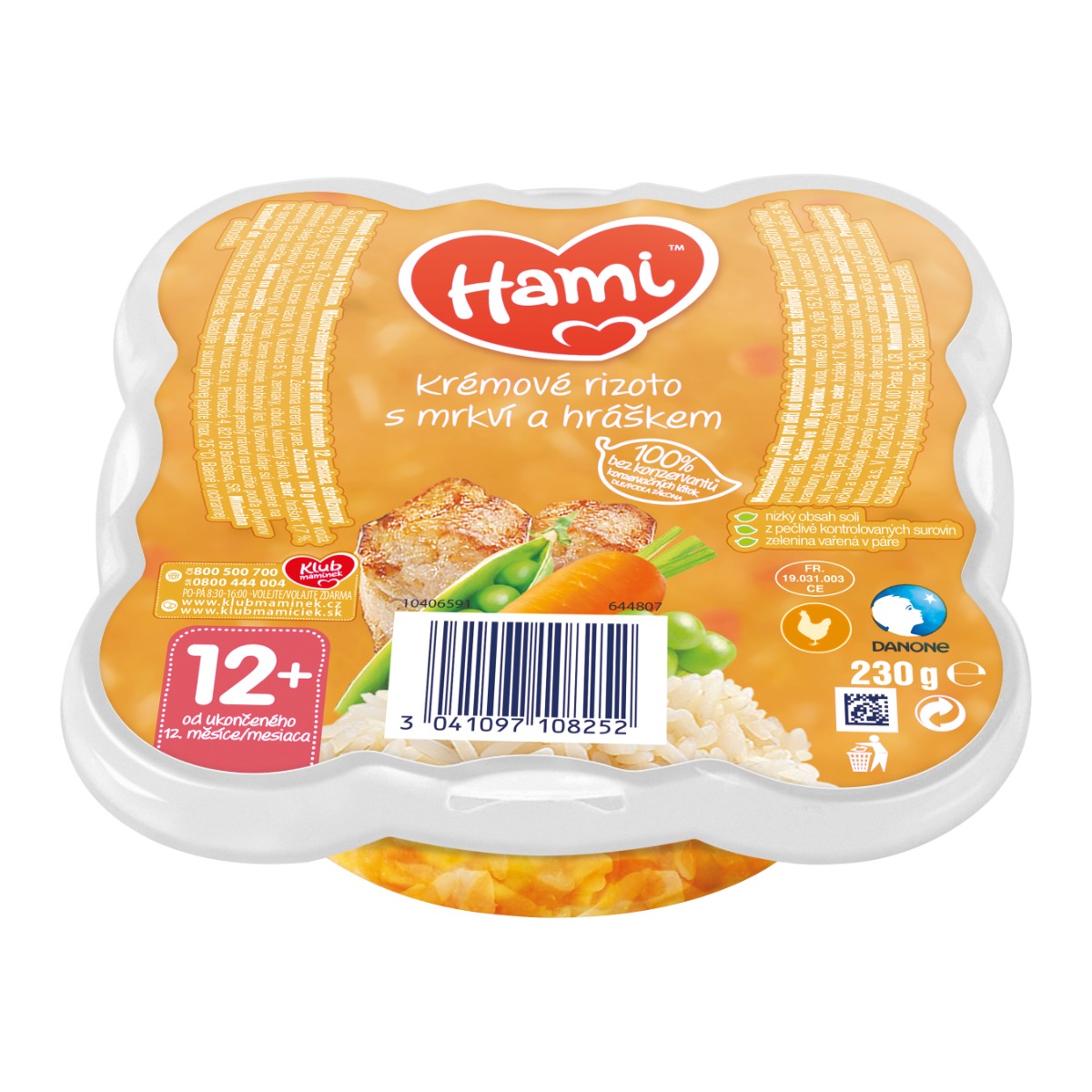 Hami Krémové rizoto s mrkví a hráškem 230 g Hami