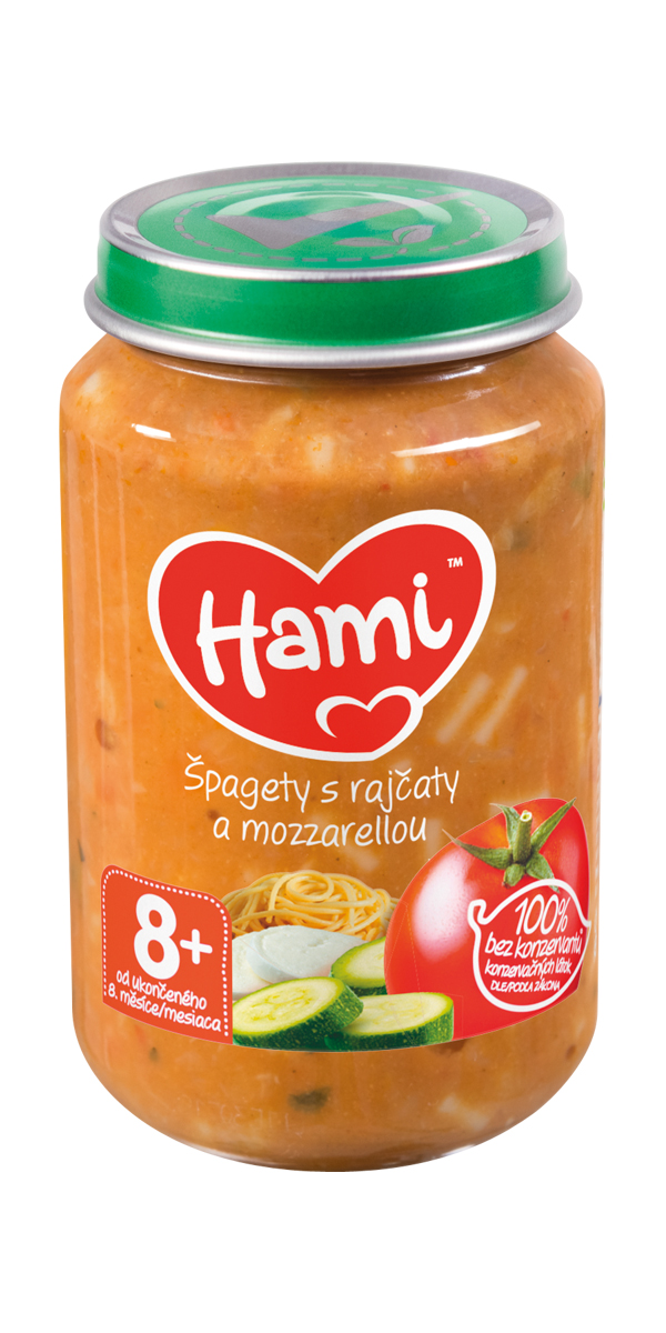 Hami Špagety s rajčaty a mozzarelou 8m+ 200 g Hami