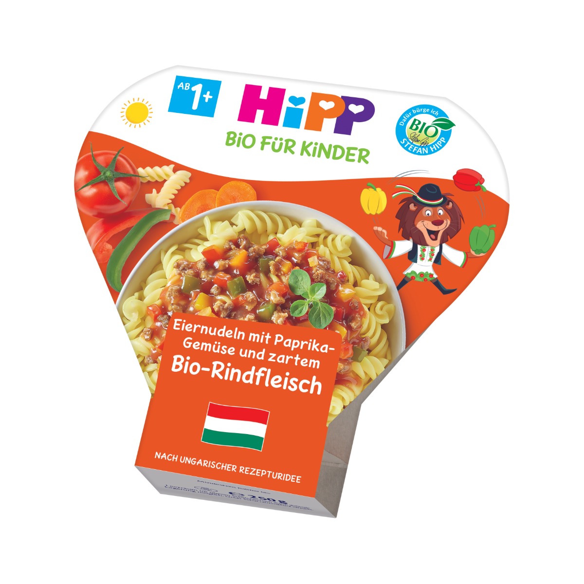 Hipp BIO Vaječné nudle se zeleninou a hovězím 250 g Hipp