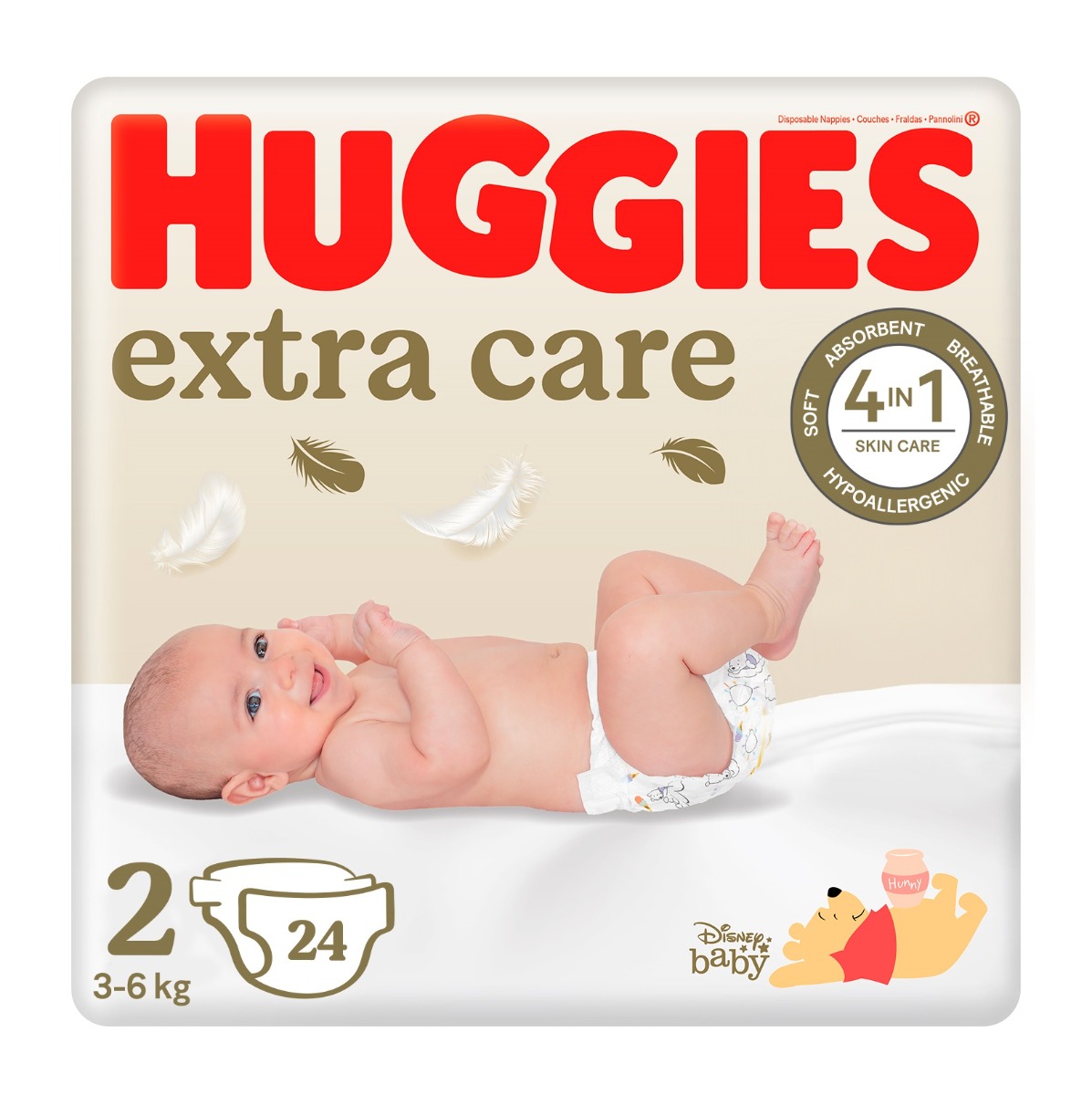 Huggies Extra Care 2 3-6 kg dětské pleny 24 ks Huggies