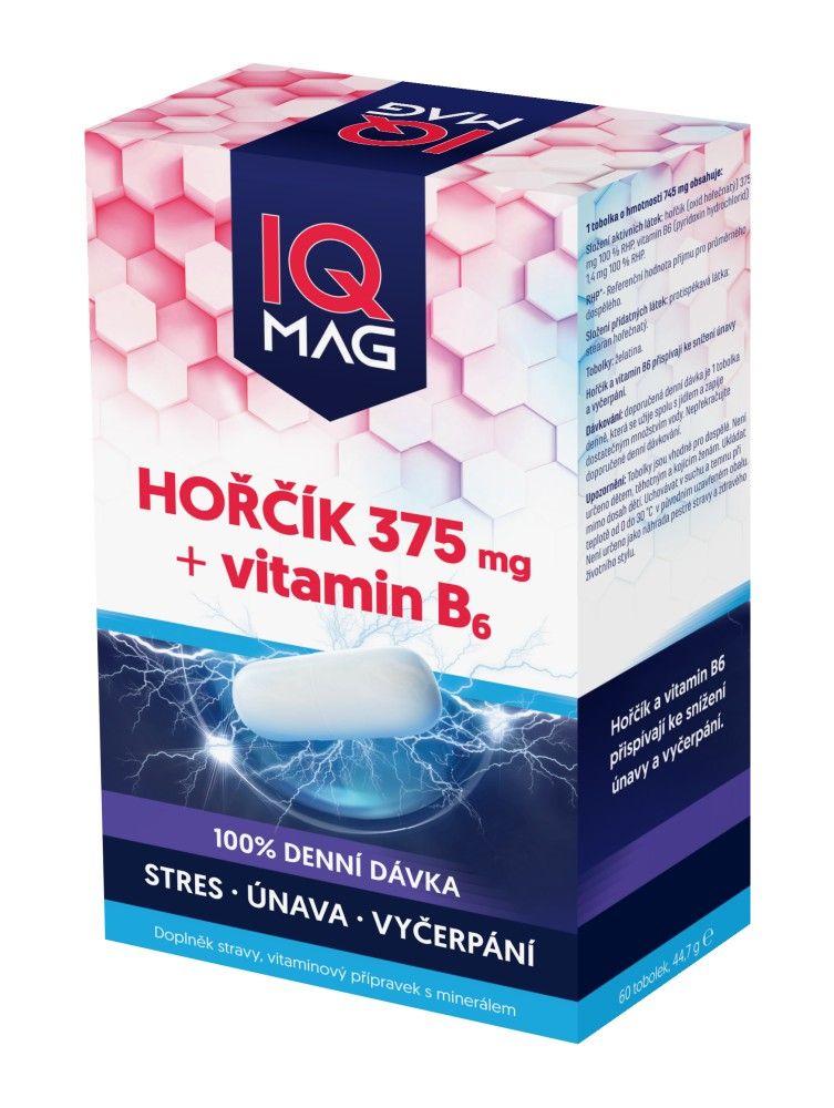 IQ Mag Hořčík 375 mg + vitamin B6 60 tobolek IQ Mag
