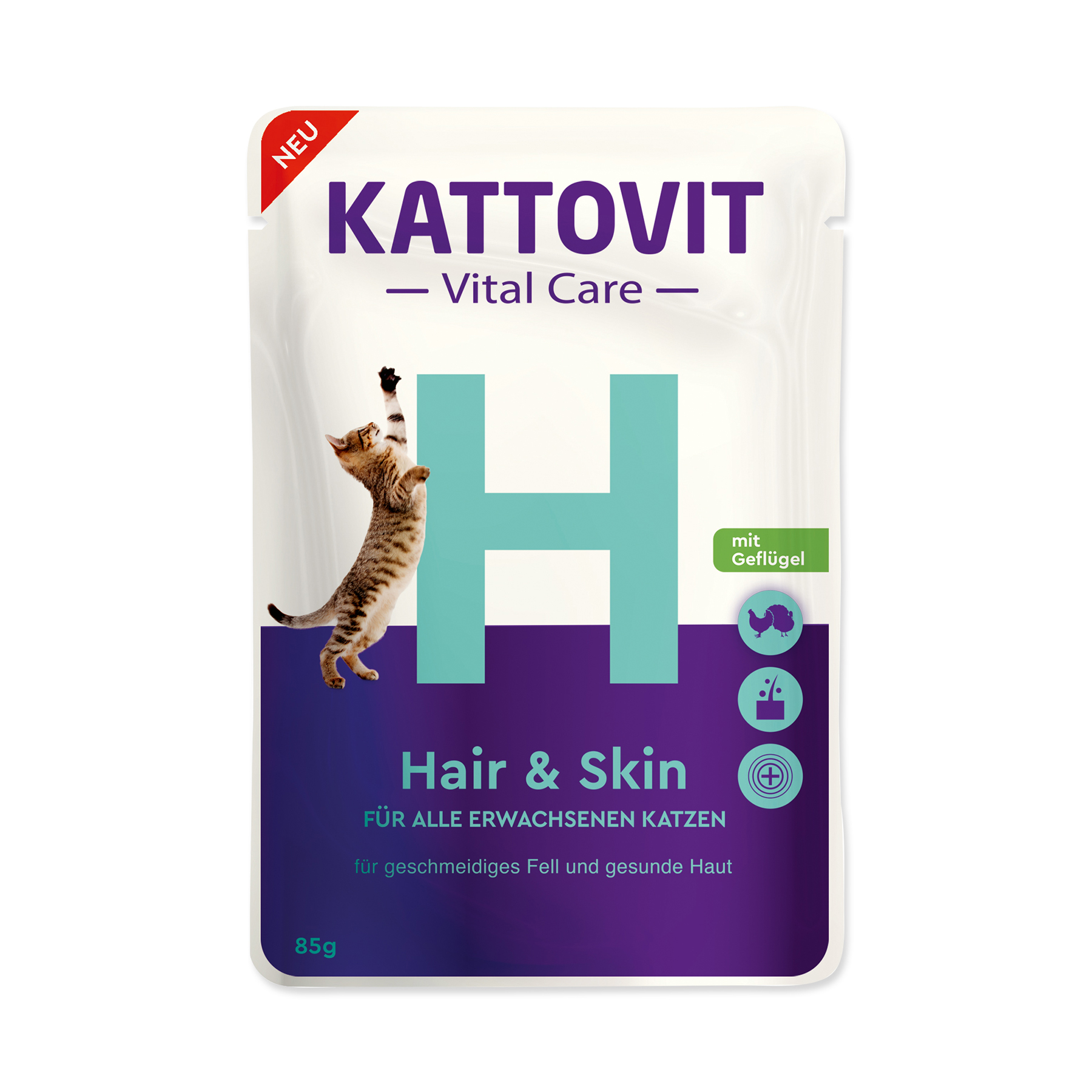 Kattovit Vital Care Hair/Skin drůbež kapsička 85 g Kattovit