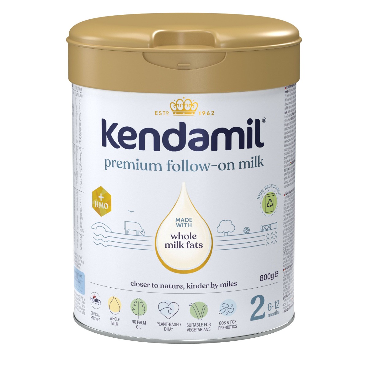 Kendamil 2 Premium Kojenecké pokračovací mléko HMO+ 800 g Kendamil
