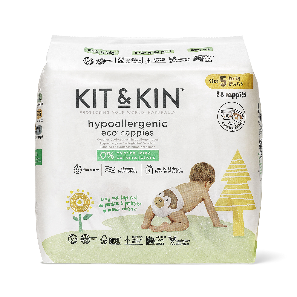 Kit & Kin Eko plenky vel. 5 11+ kg 28 ks Kit & Kin