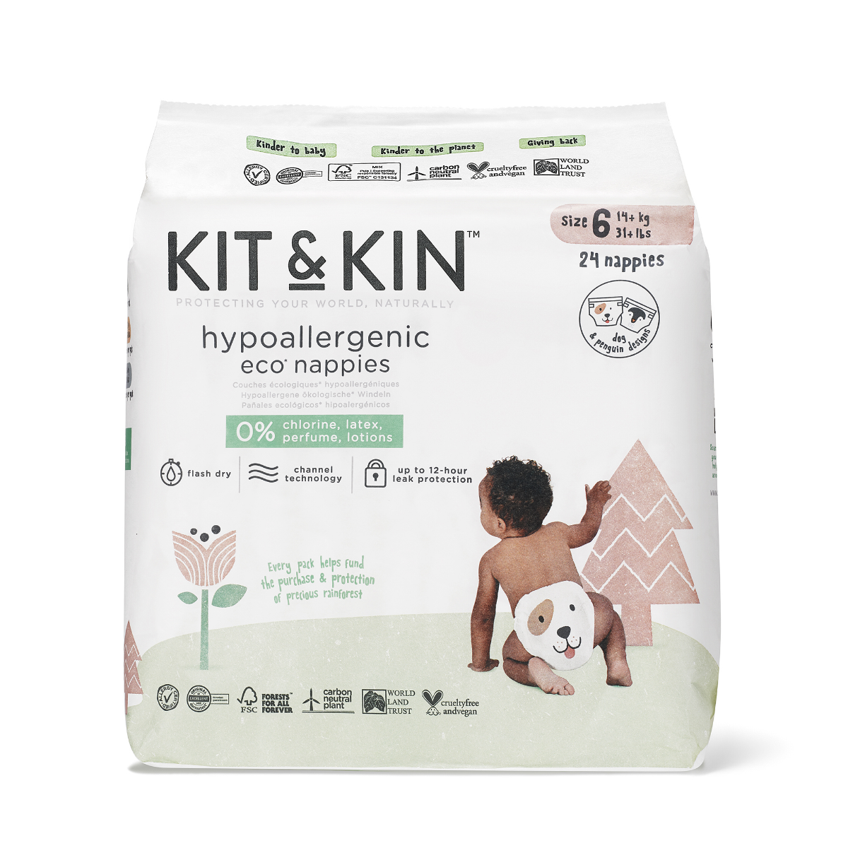 Kit & Kin Eko plenky vel. 6 14+kg 24 ks Kit & Kin