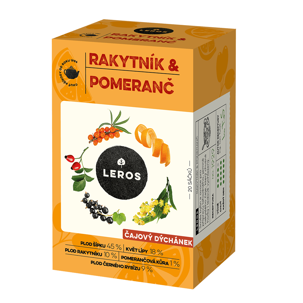 Leros Čajový dýchánek Rakytník&pomeranč 20x2 g Leros