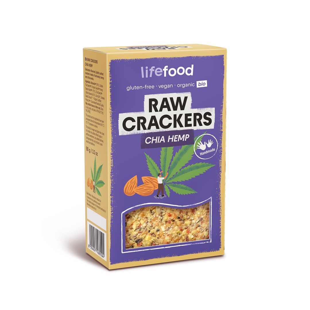 LifeFood Life Crackers Konopné s chia RAW BIO 90 g LifeFood