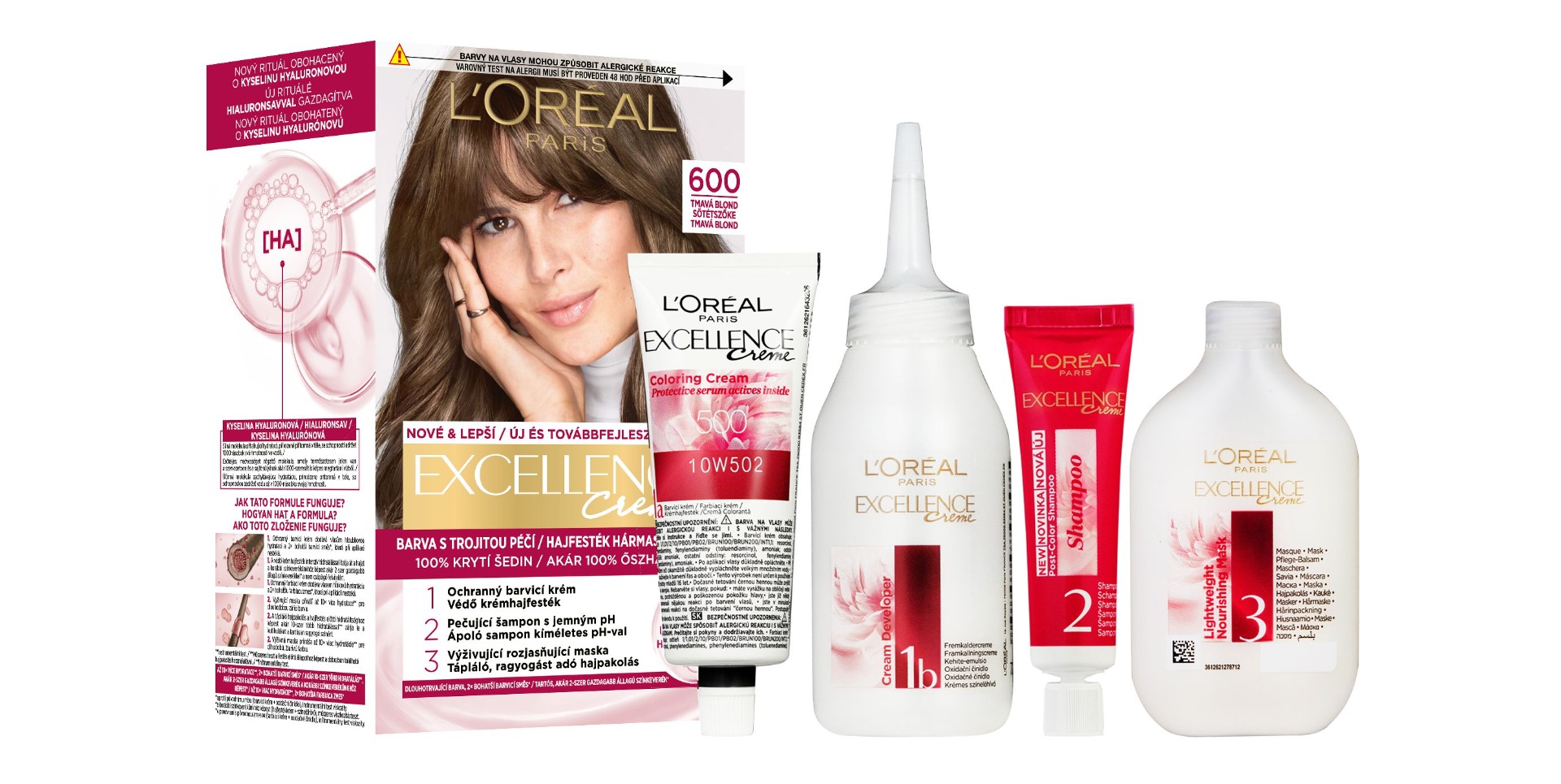 Loréal Paris Excellence Creme odstín 600 tmavá blond barva na vlasy Loréal Paris