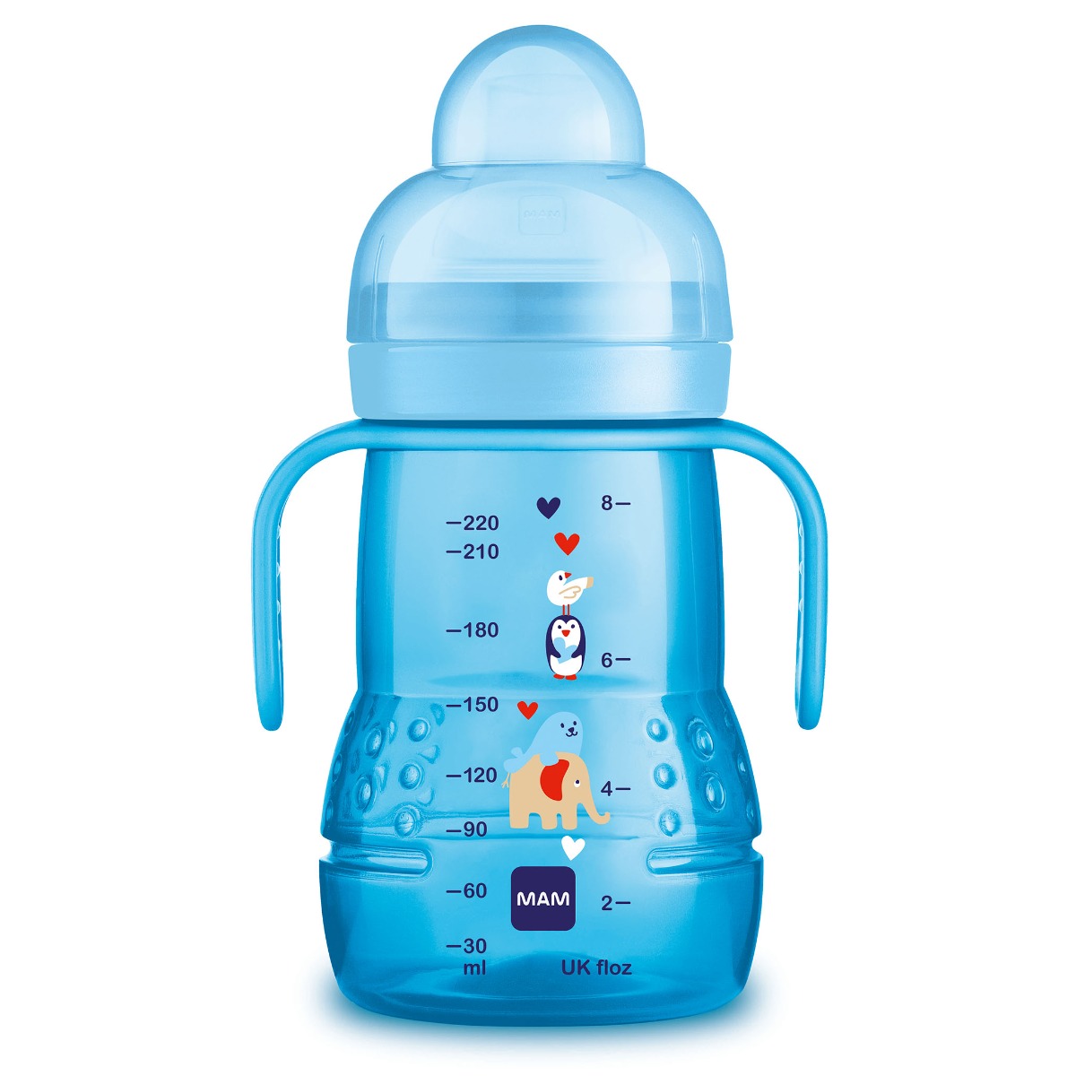 MAM Láhev Trainer+ 4m+ 220 ml 1 ks modrá MAM