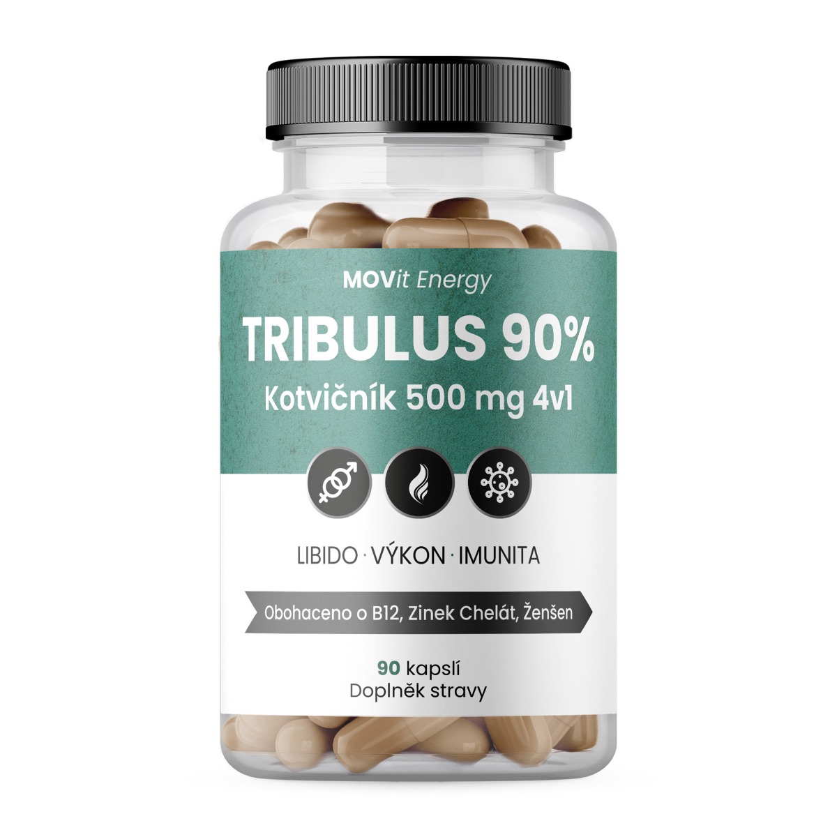 MOVit Energy TRIBULUS 90% Kotvičník 500 mg 4v1 90 kapslí MOVit Energy