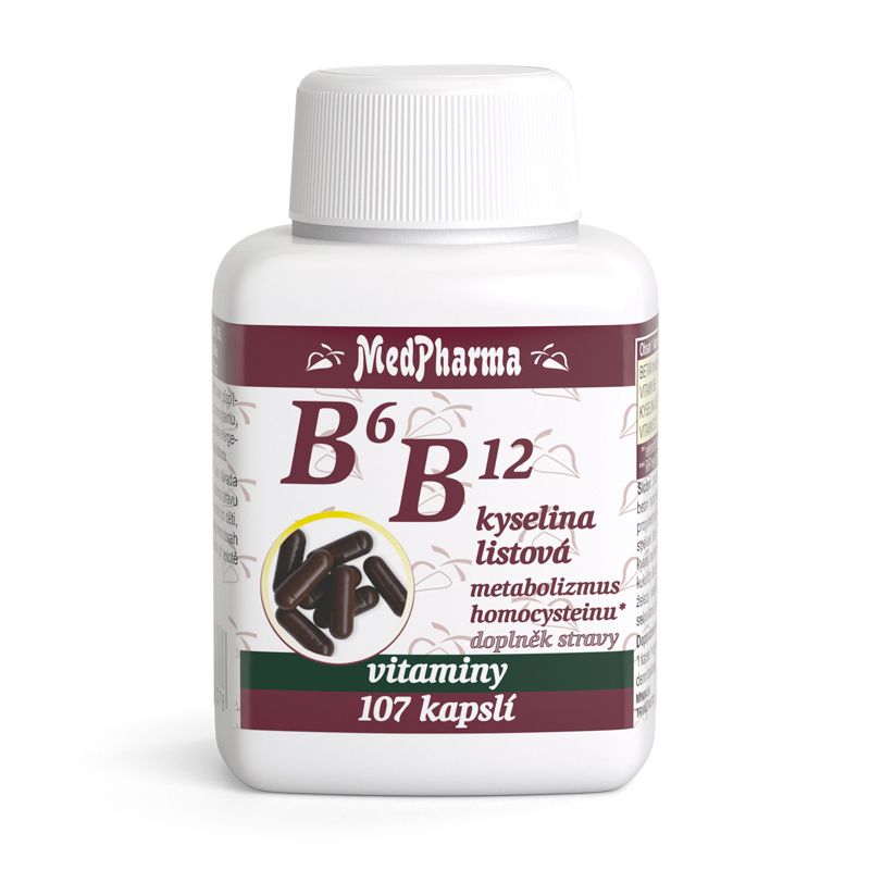 MedPharma B6 B12 + kyselina listová 107 kapslí MedPharma