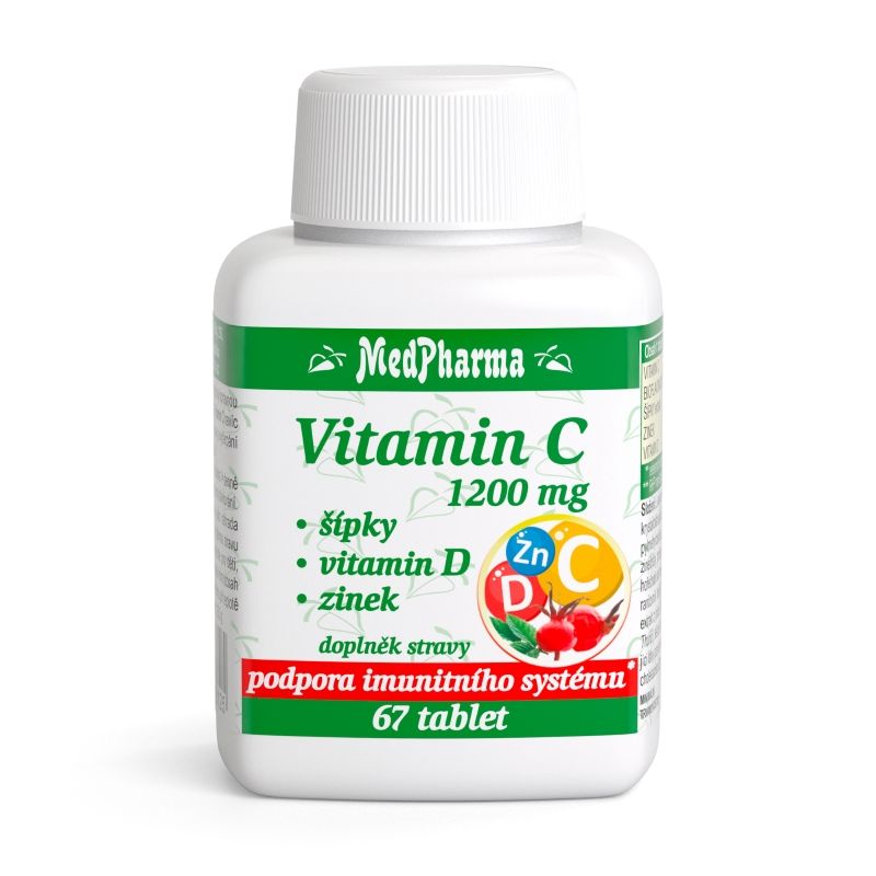 MedPharma Vitamin C 1200 mg šípky + vitamin D + zinek 67 tablet MedPharma