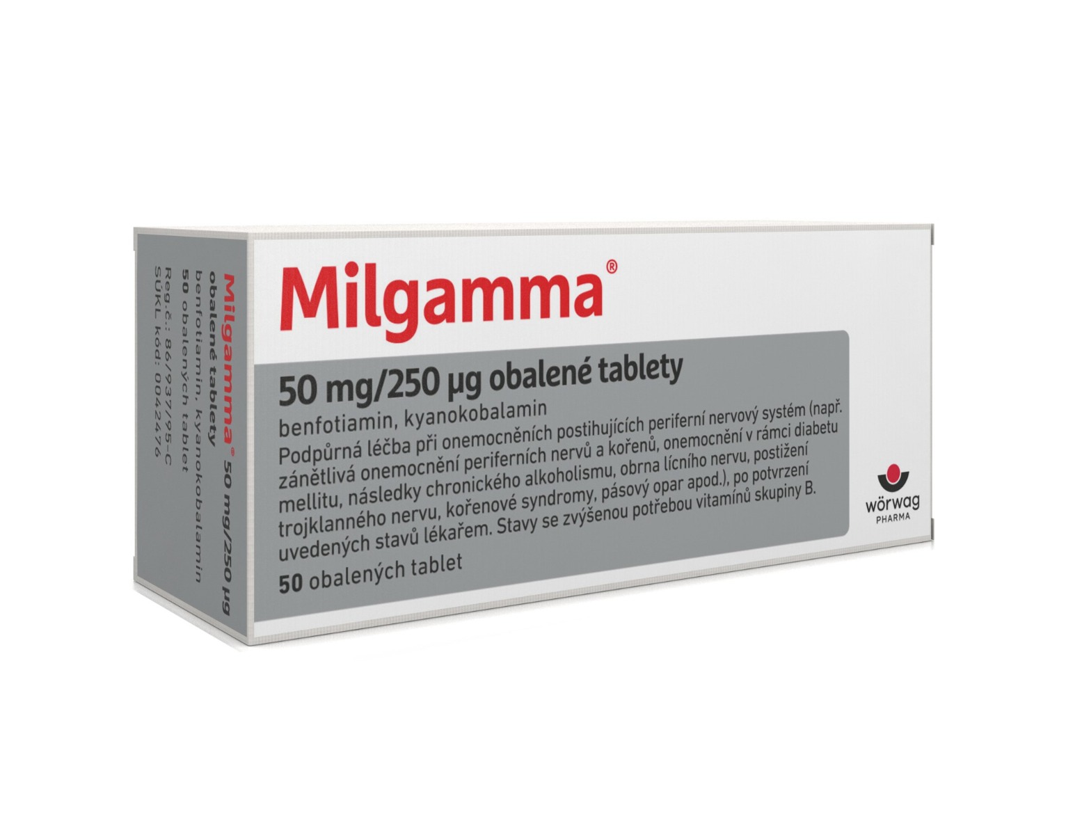 Milgamma 50 mg/250 μg 50 obalených tablet Milgamma