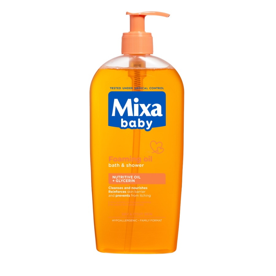 Mixa Baby Pěnivý olej do sprchy i do koupele 400 ml Mixa
