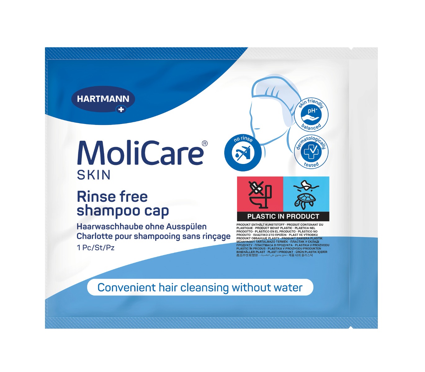 MoliCare Skin Čepice na mytí vlasů bez oplachu 1 ks MoliCare