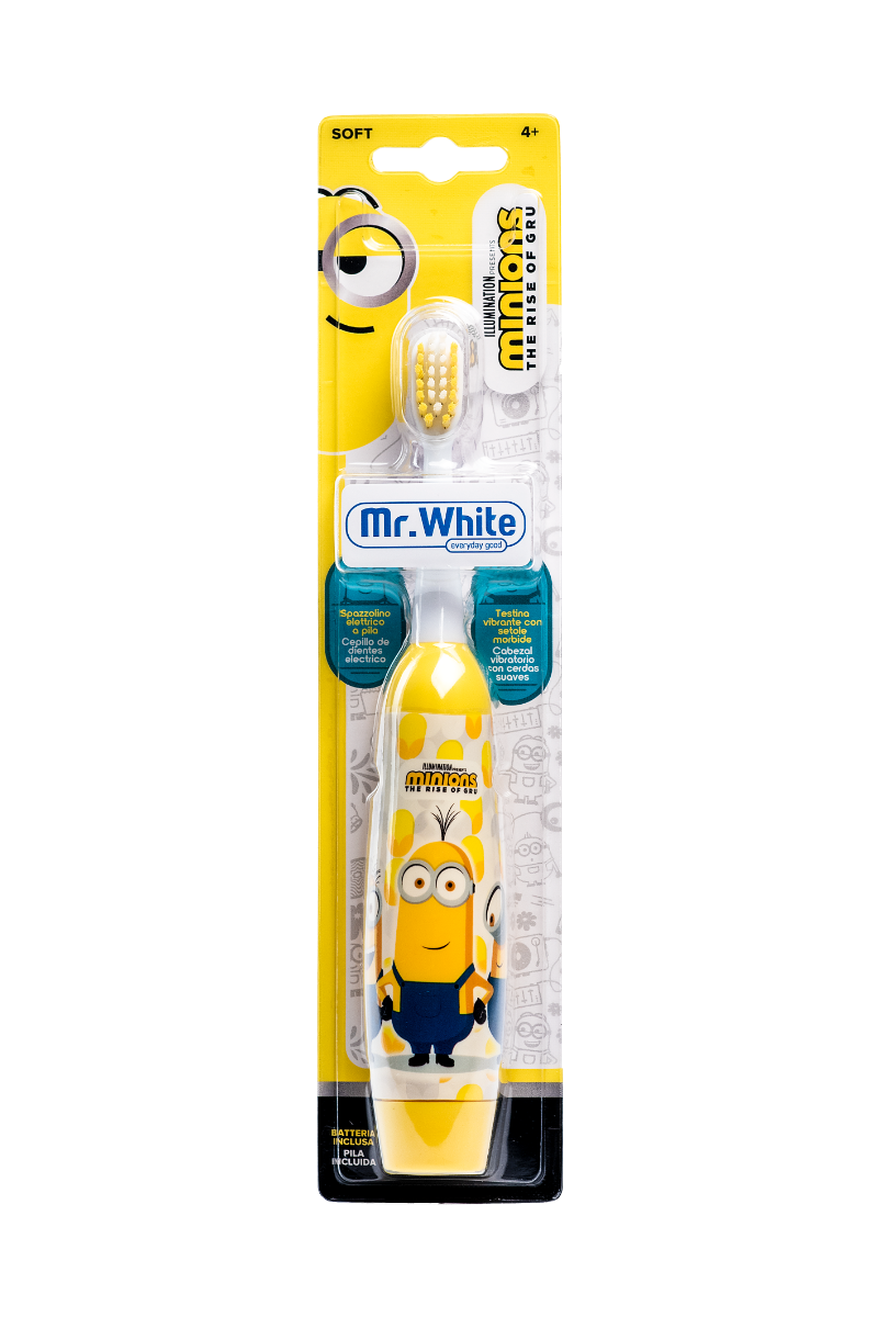 Mr. White Mimoň SOFT dětský zubní kartáček bateriový Mr. White