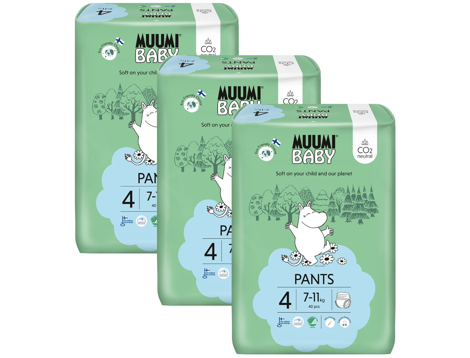 Muumi Baby Pants 4 Maxi 7–11 kg eko kalhotky 120 ks Muumi Baby