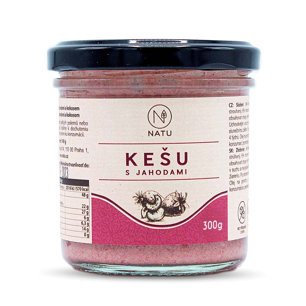 NATU Kešu krém s jahodami 300 g NATU
