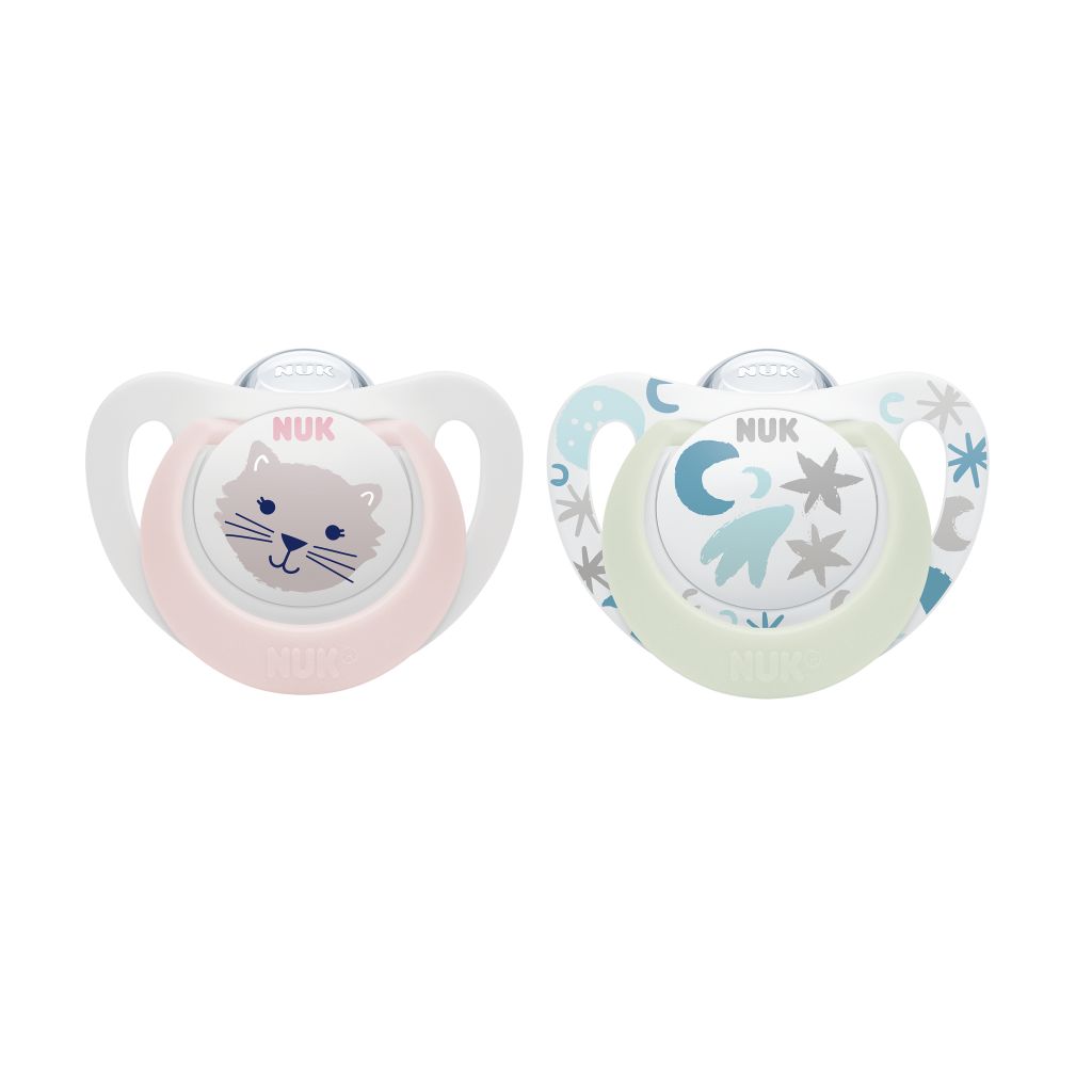 NUK Dudlík Star Den & Noc 0-6m box 2 ks NUK