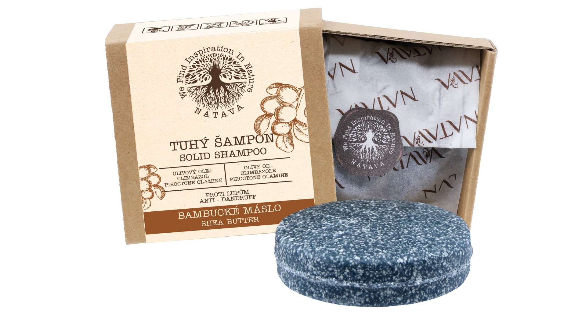 Natava Tuhý šampon Bambucké máslo 85 g Natava