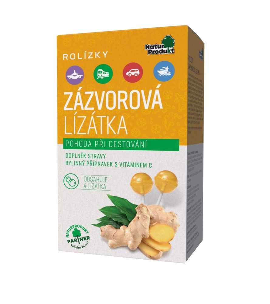 Naturprodukt Rolízky zázvorová lízátka 4 ks Naturprodukt