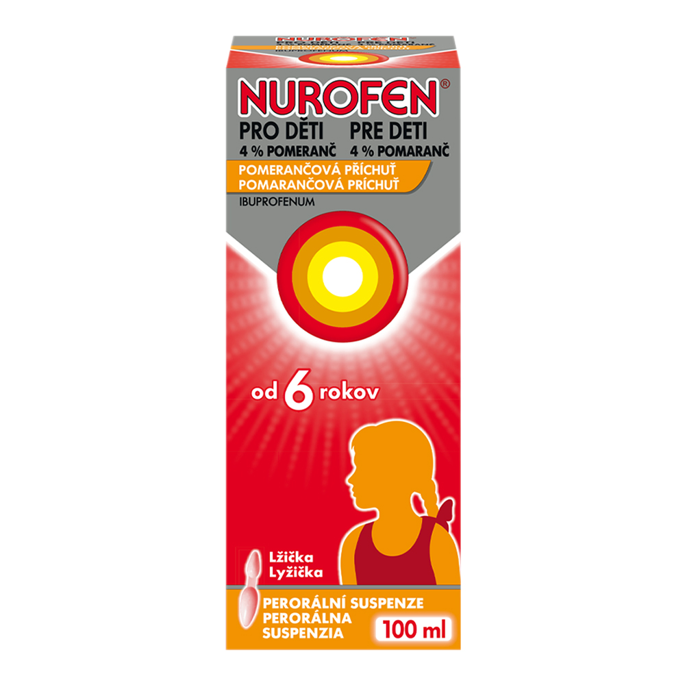 Nurofen pro děti 4 % pomeranč suspenze 100 ml Nurofen