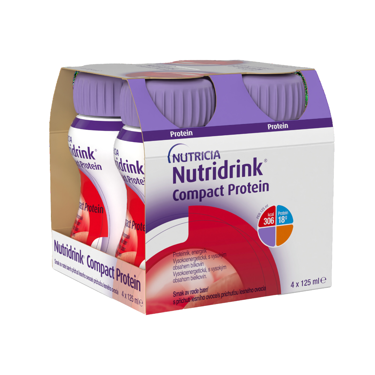 Nutridrink Compact Protein s příchutí lesního ovoce 4x125 ml Nutridrink