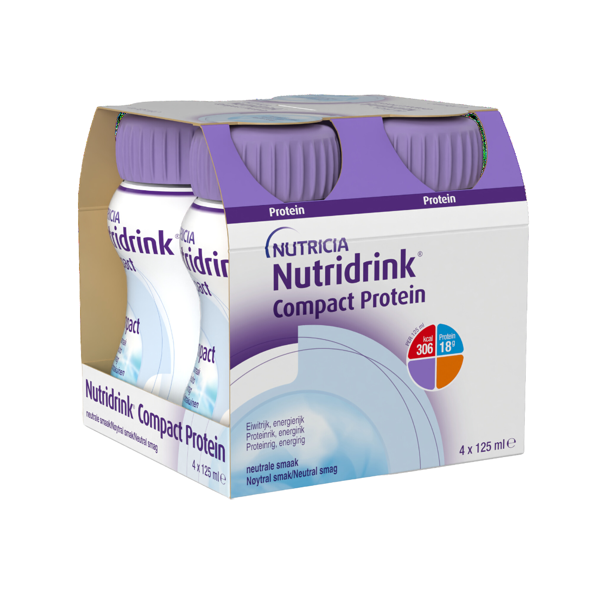 Nutridrink Compact Protein s příchutí neutrální 4x125 ml Nutridrink