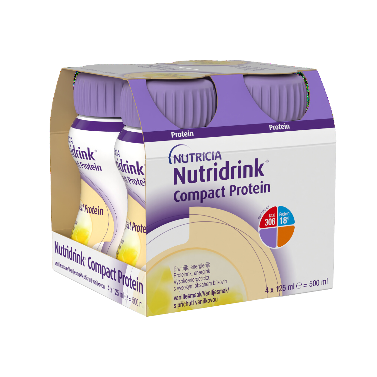 Nutridrink Compact Protein s příchutí vanilkovou 4x125 ml Nutridrink