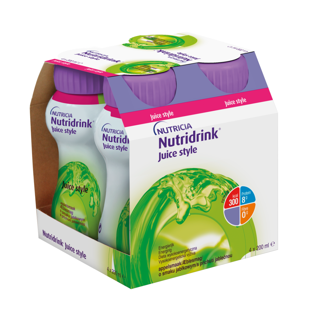 Nutridrink Juice style s příchutí jablečnou 4x200 ml Nutridrink