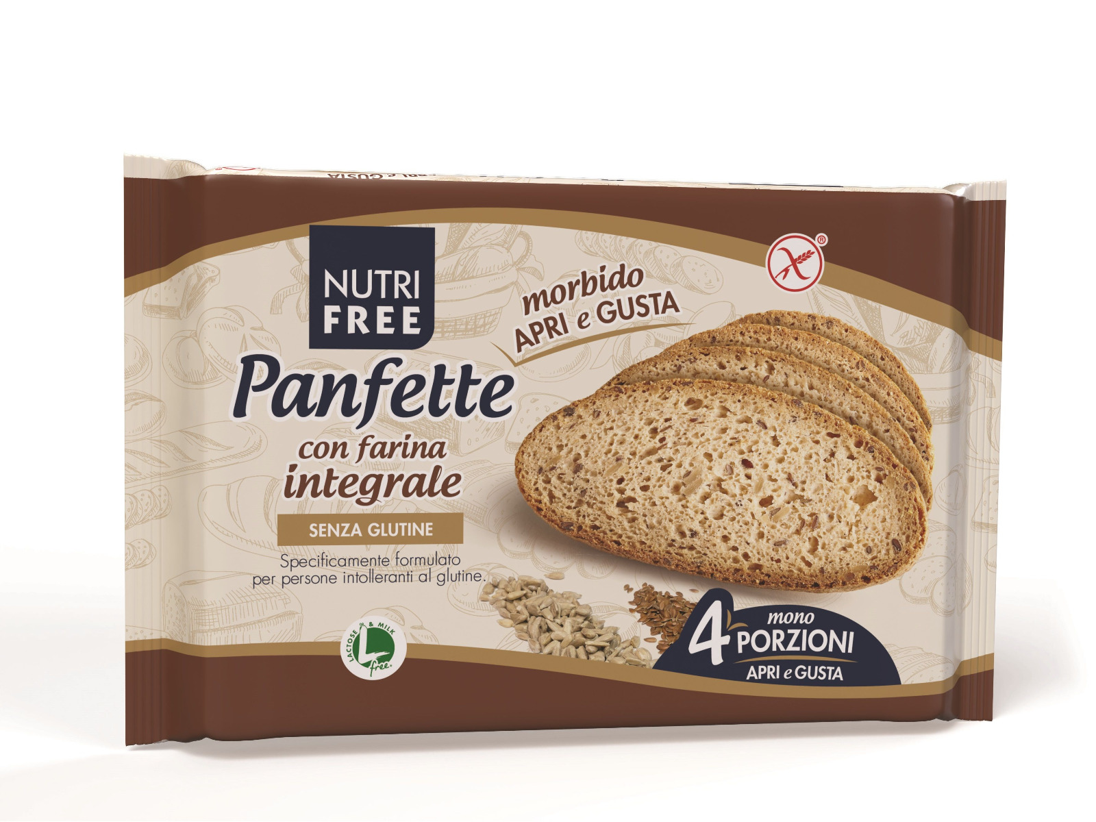 Nutrifree Bezlepkový celozrnný krájený chléb Panfette 340 g Nutrifree