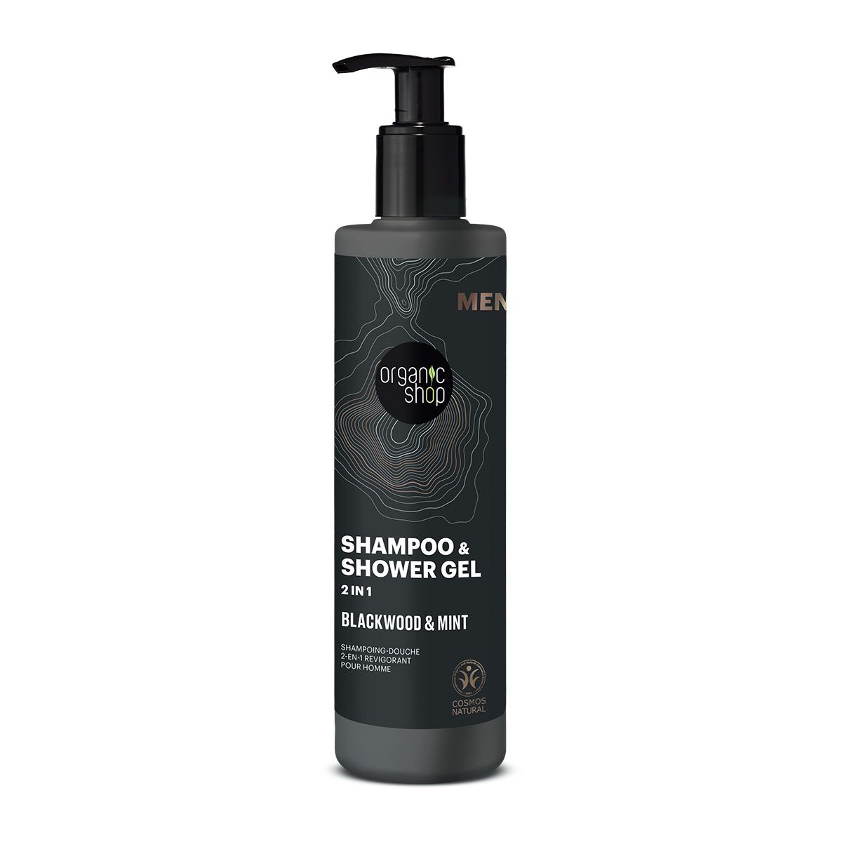 Organic Shop Pánský sprchový gel a šampon 2v1 Blackwood a máta 280 ml Organic Shop