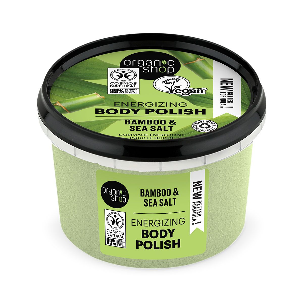 Organic Shop Povzbuzující tělový peeling Bambus a mořská sůl 250 ml Organic Shop