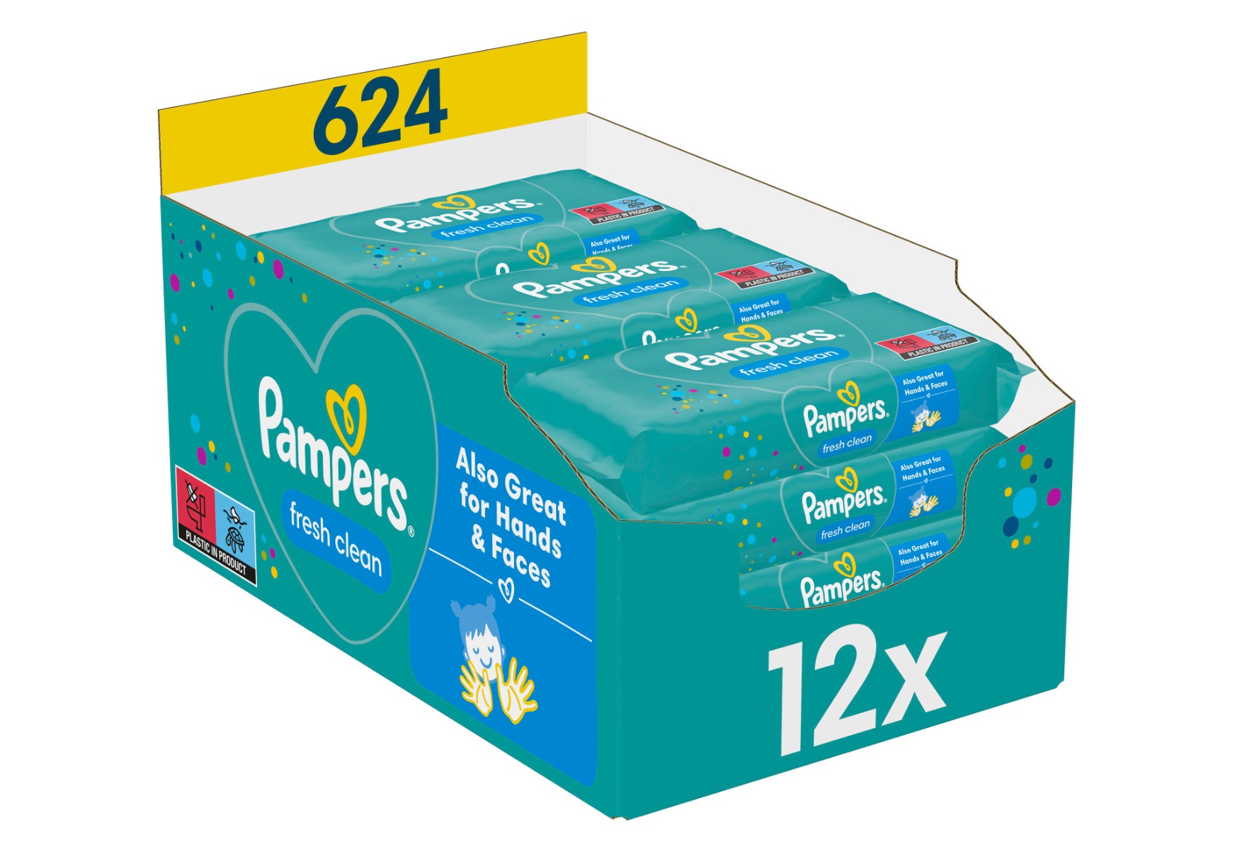 Pampers Fresh Clean vlhčené ubrousky 12x52 ks Pampers