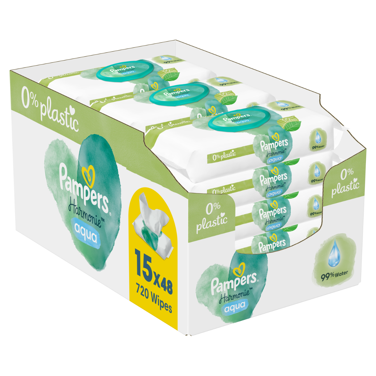 Pampers Harmonie Aqua vlhčené ubrousky 15x48 ks Pampers