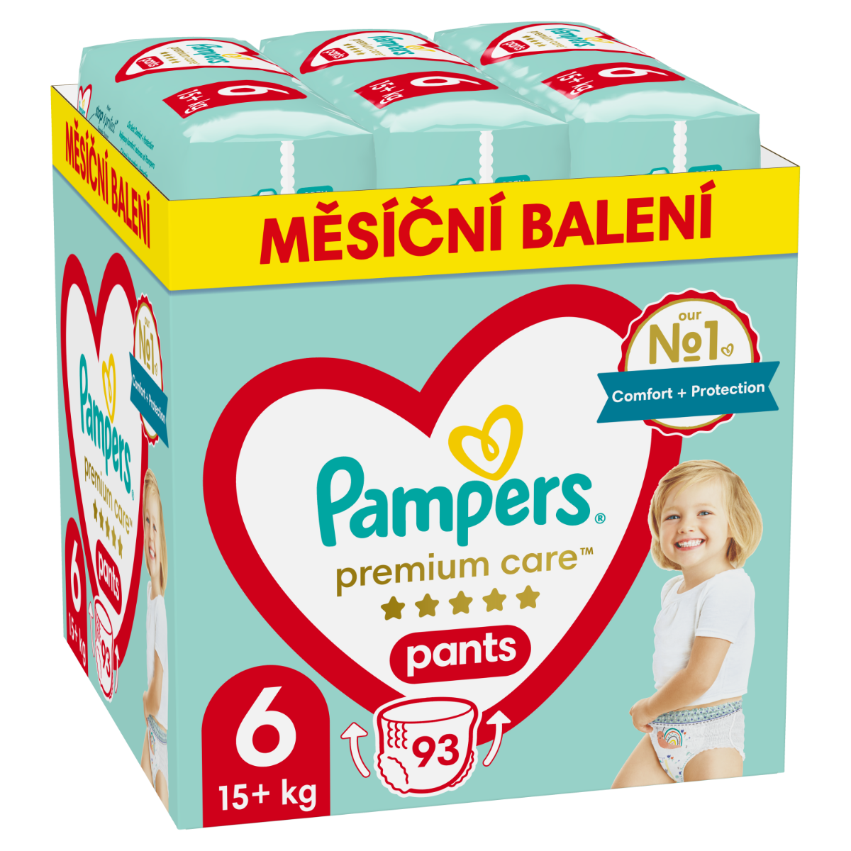 Pampers Premium Care Pants vel. 6 15+ kg plenkové kalhotky 93 ks Pampers