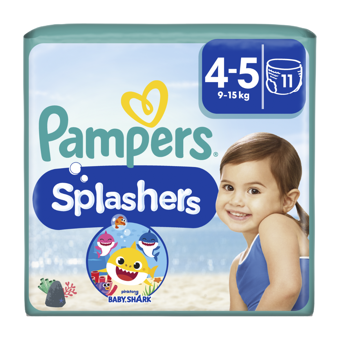 Pampers Splashers vel. 4 9-15 kg plenkové kalhotky 11 ks Pampers