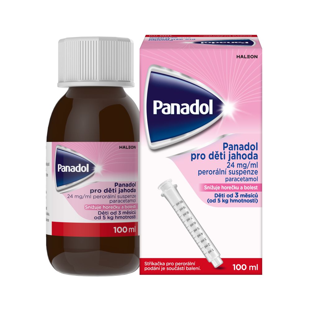 Panadol pro děti Jahoda 24 mg/ml perorální suspenze 100 ml Panadol