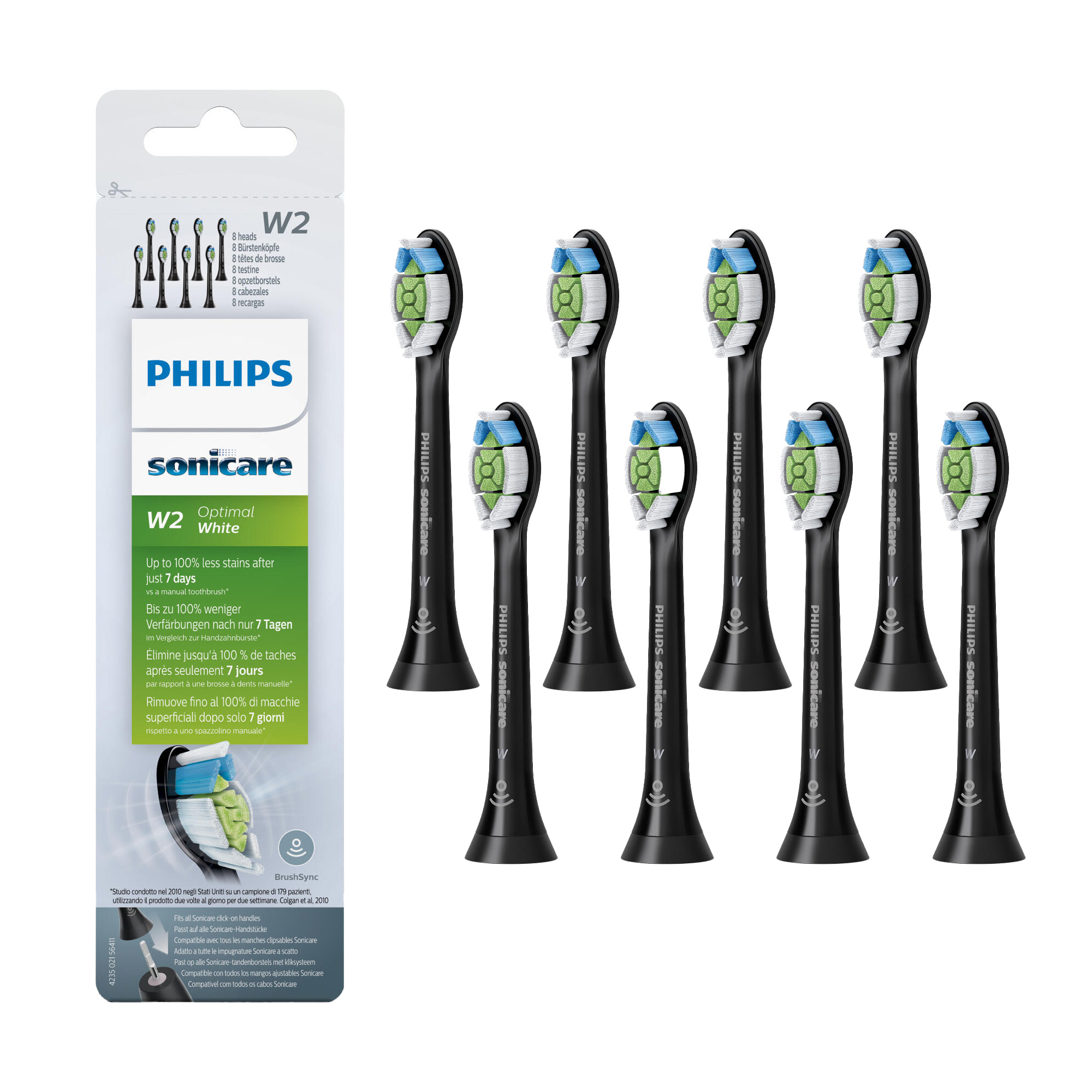 Philips Sonicare Optimal White HX6068/13 náhradní hlavice 8 ks černé Philips Sonicare
