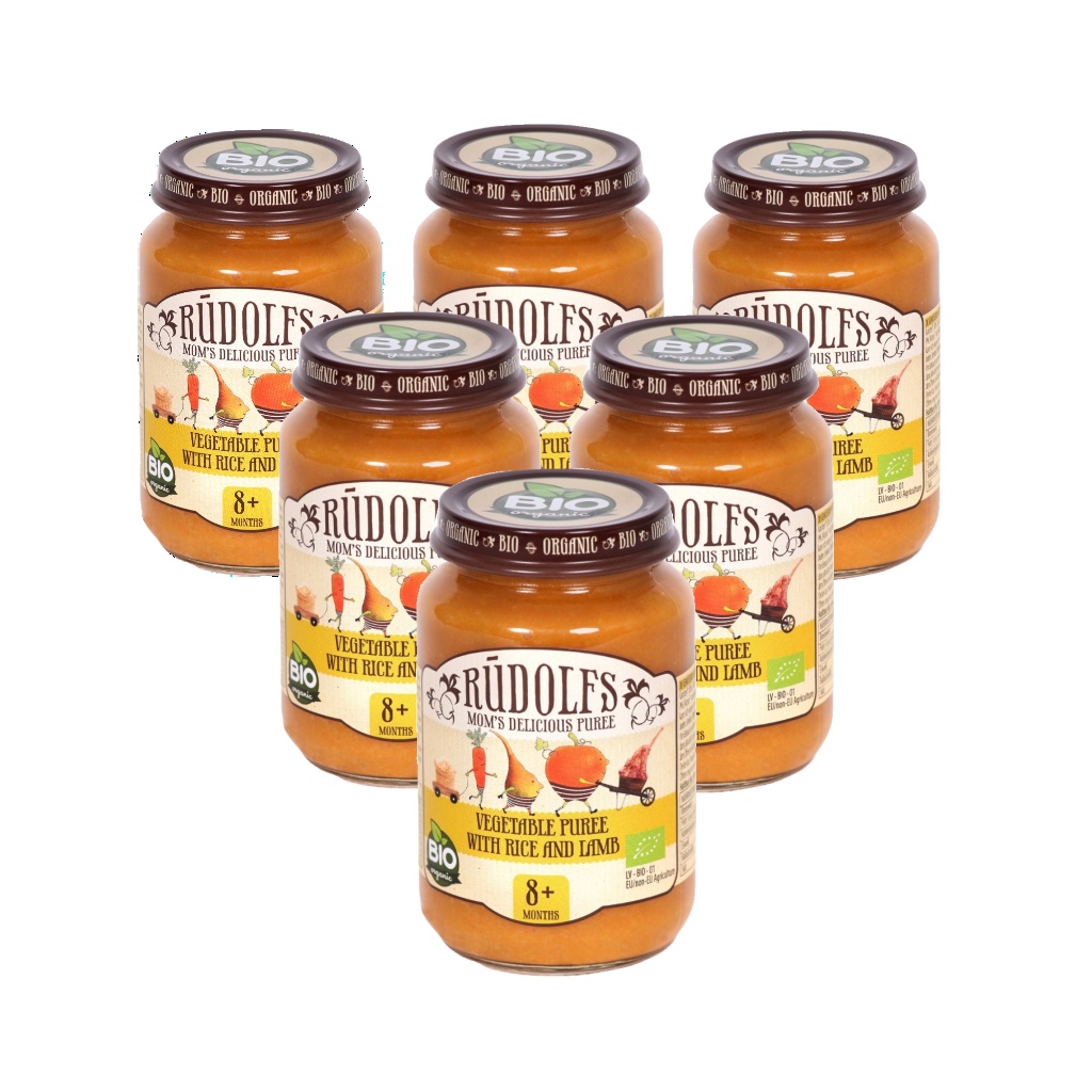 Rudolfs Zelenina s rýží a jehněčím masem BIO 6x190 g Rudolfs