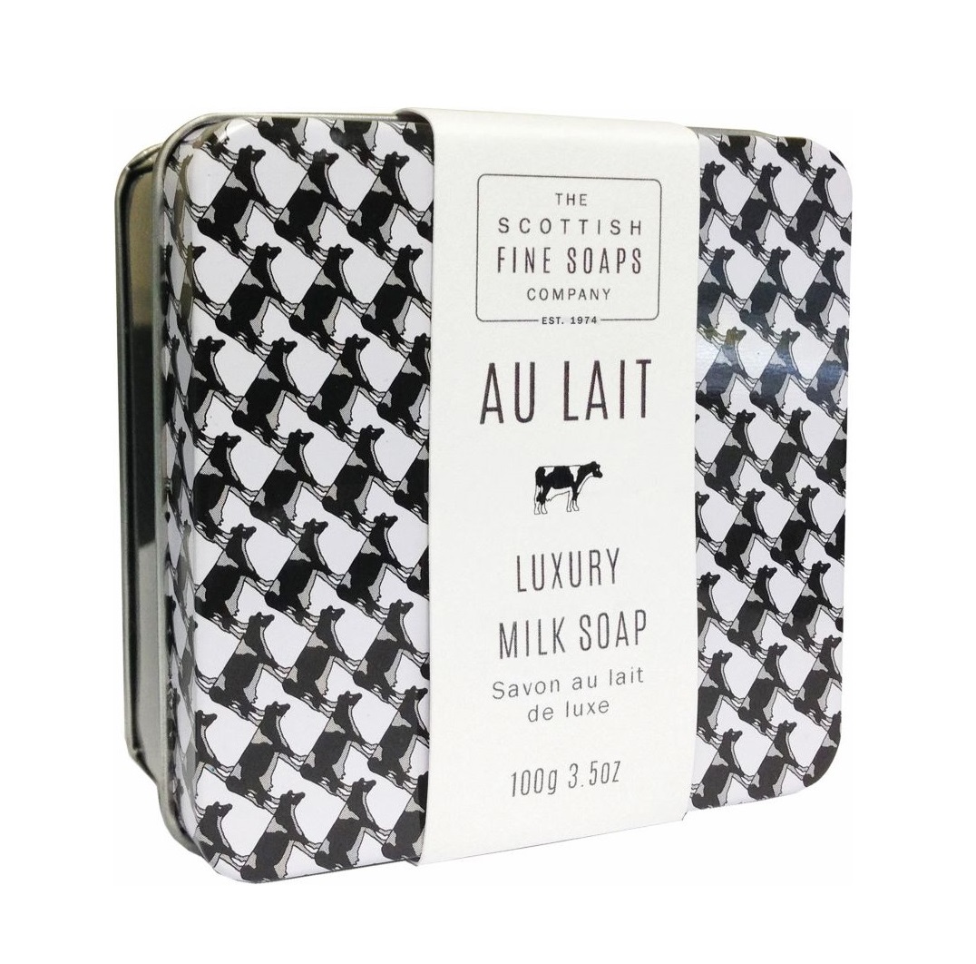 Scottish Fine Soaps Au Lait mýdlo v plechové dóze 100 g Scottish Fine Soaps