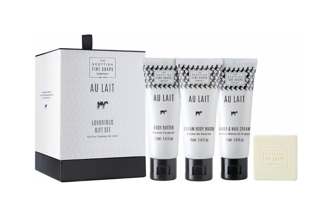 Scottish Fine Soaps Au Lait sprchový gel + tělové máslo + krém na ruce Scottish Fine Soaps