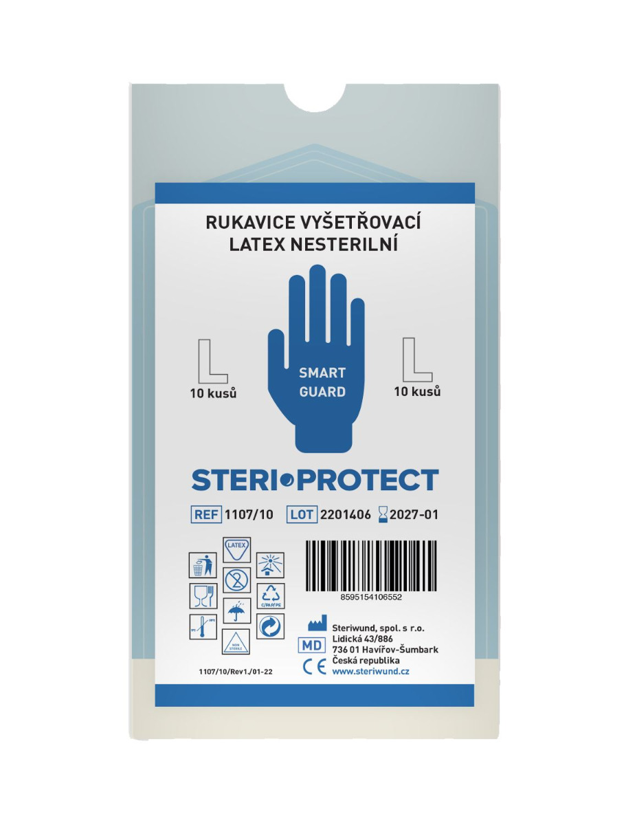 Steriwund Rukavice vyšetřovací latex nesterilní vel. L 10 ks Steriwund